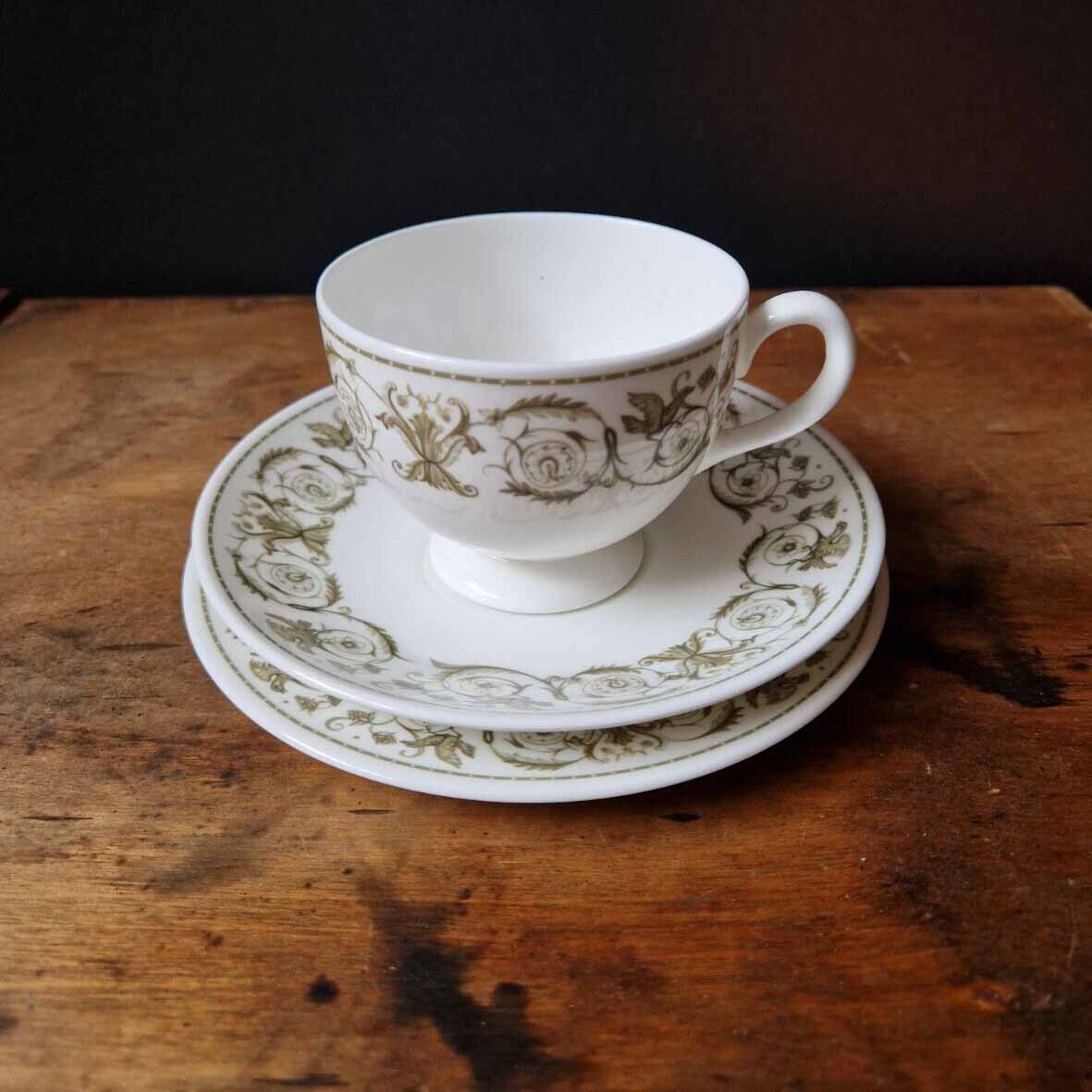 Vintage Wedgwood Perugia Tea Cup Trio - Cup and Saucer and Side Plate Set