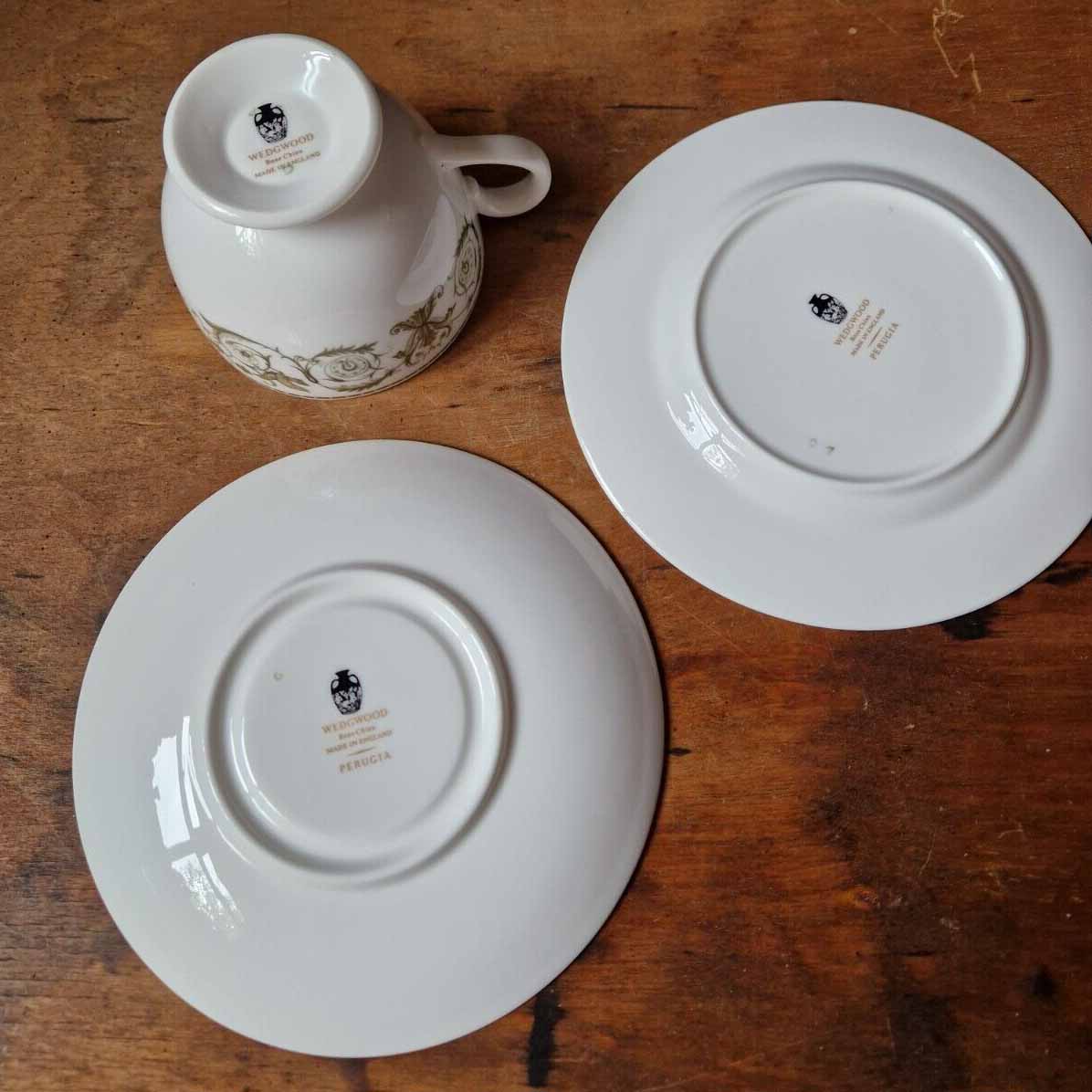 Vintage Wedgwood Perugia Tea Cup Trio - Cup and Saucer and Side Plate Set