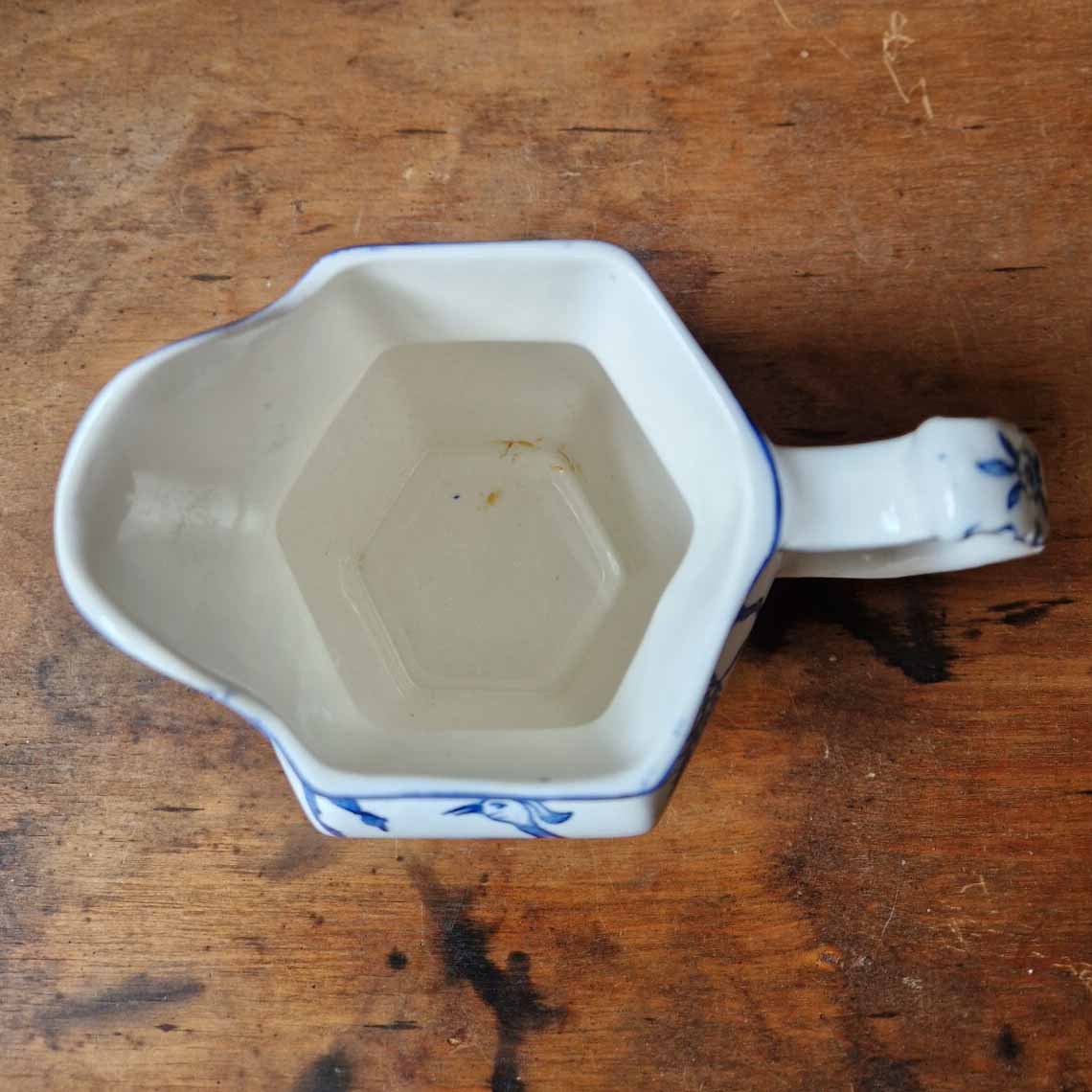 Vintage Woods & Son Yuan Jug Blue & White Bird of Paradise Design