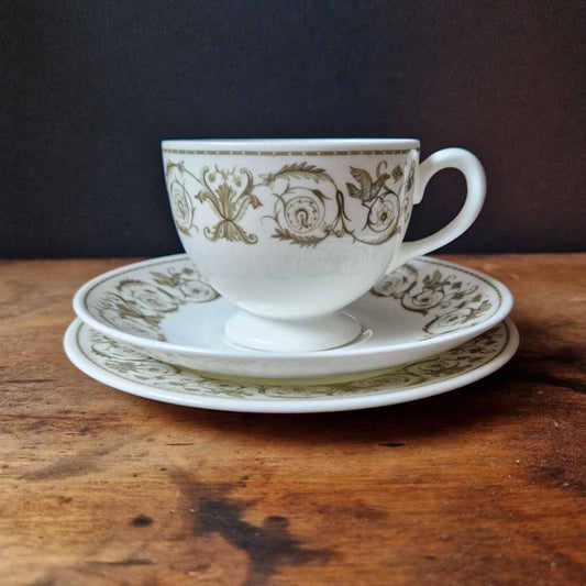 Vintage Wedgwood Perugia Tea Cup Trio - Cup and Saucer and Side Plate Set