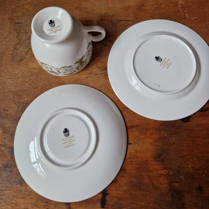 Vintage Wedgwood Perugia Tea Cup Trio - Cup and Saucer and Side Plate Set