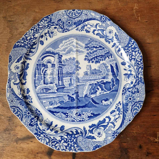 Vintage Spode Copeland England Italian Blue and White Sectional Plate