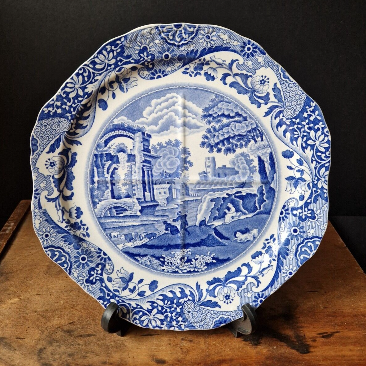 Vintage Spode Copeland England Italian Blue and White Sectional Plate