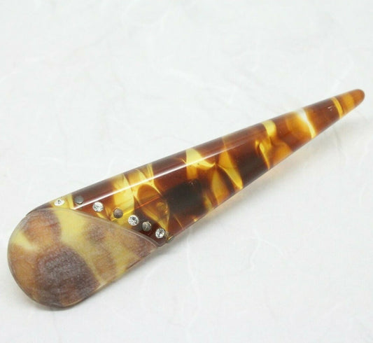 Superb Vintage Large Art Deco Revival Faux Tortoiseshell Brooch